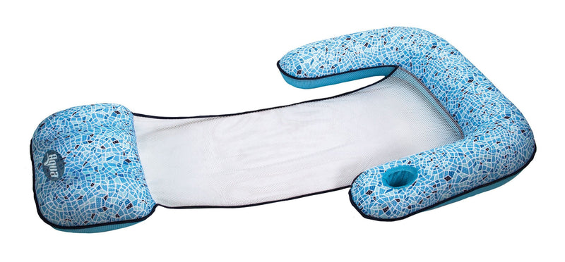 Aqua Inflatable 3-in-1 Luxury Travel Pool Float/Lounger, Blue, 57 x 36-in O6