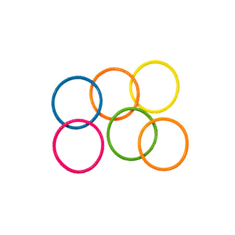 Aqua Leisure Multi-Coloured Neon Dive Rings, 6-pcs, Ages 5+ Y9
