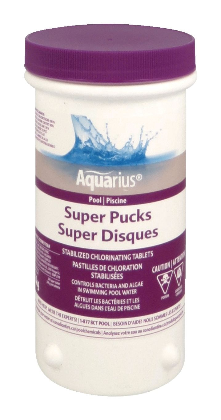 Aquarius Super Pucks Stabilized Chlorine Tablets, 1-kg F1
