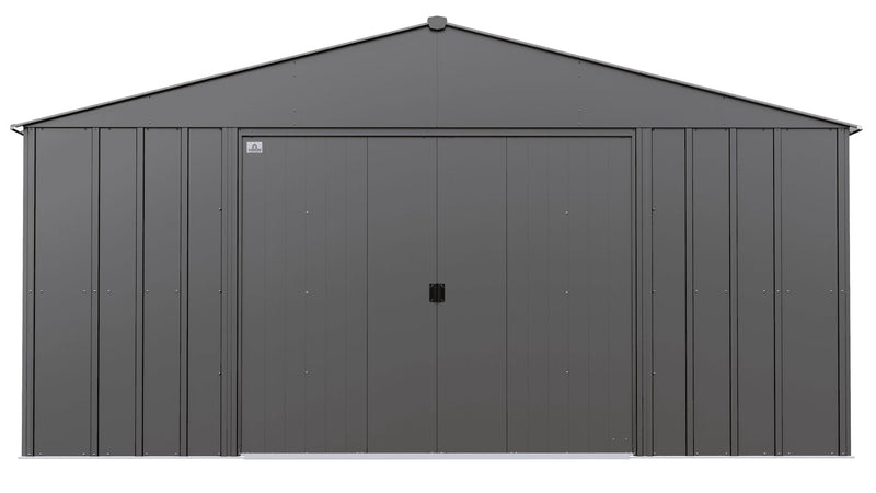 Arrow Classic 14x12-ft Charcoal Lockable Metal Shed V1