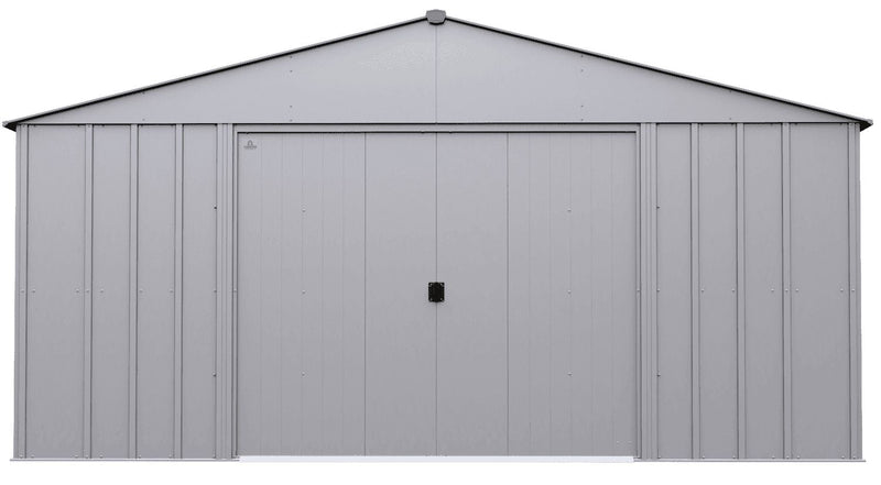Arrow Classic 14x14-ft Flute Grey Corrosion-Resistant Steel Shed W6