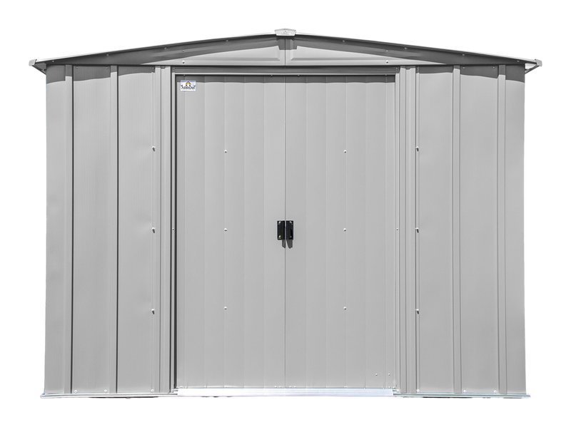 Arrow Classic 8x6-ft Flute Grey Galvanized Steel Storage Shed with Pitched Roof O3