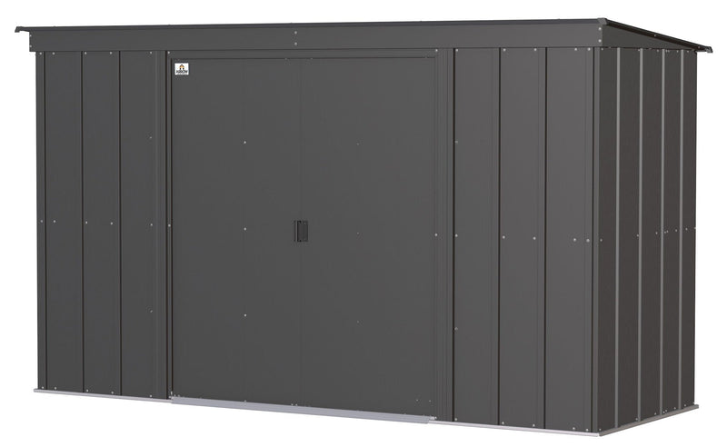 Arrow Classic Galvanized Steel Storage Shed, Charcoal, 10-ft x 4-ft W5