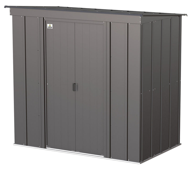Arrow Classic Galvanized Steel Storage Shed, Charcoal, 6-ft x 4-ft W3