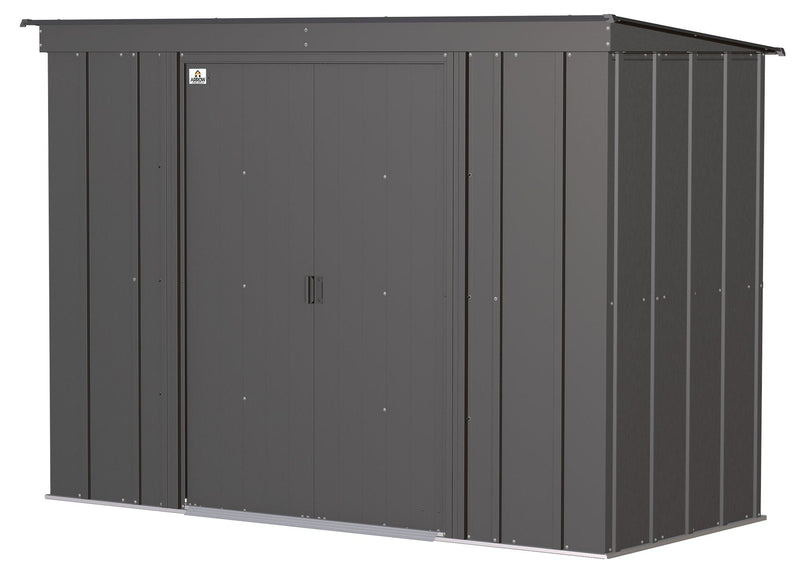 Arrow Classic Galvanized Steel Storage Shed, Charcoal, 8-ft x 4-ft O0
