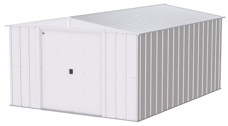 Arrow Classic Galvanized Steel Storage Shed, Flute Grey, 10-ft x 14-ft O6