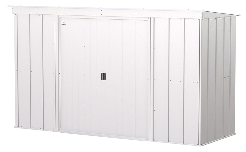Arrow Classic Galvanized Steel Storage Shed, Flute Grey, 10-ft x 4-ft E8