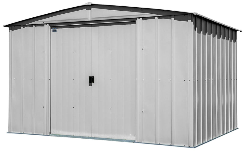 Arrow Classic Galvanized Steel Storage Shed, Flute Grey, 10-ft x 8-ft R2