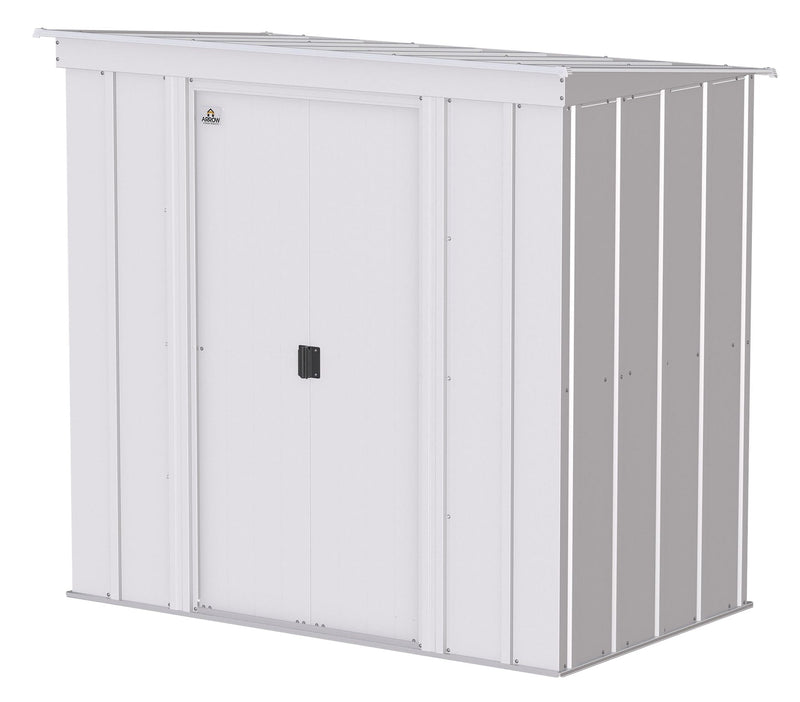 Arrow Classic Galvanized Steel Storage Shed, Flute Grey, 6-ft x 4-ft W7
