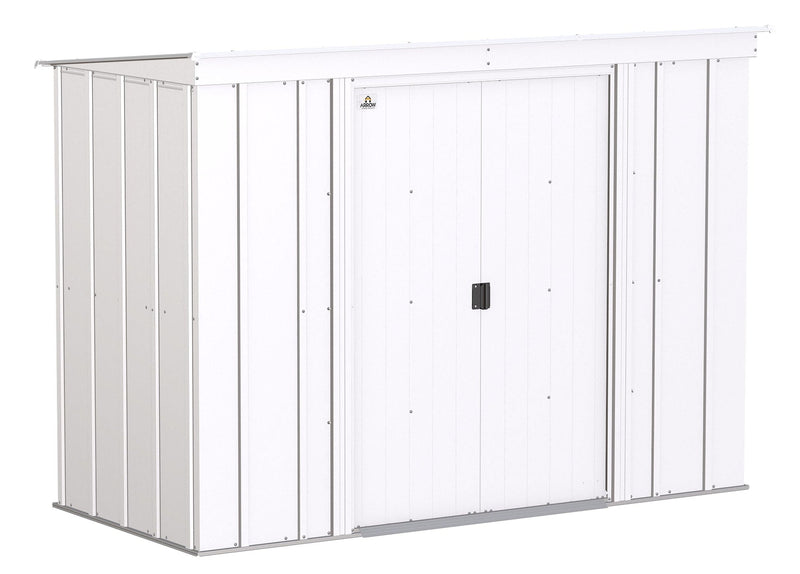 Arrow Classic Galvanized Steel Storage Shed, Flute Grey, 8-ft x 4-ft K0