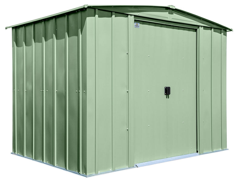 Arrow Classic Galvanized Steel Storage Shed, Sage Green, 8-ft x 6-ft A0