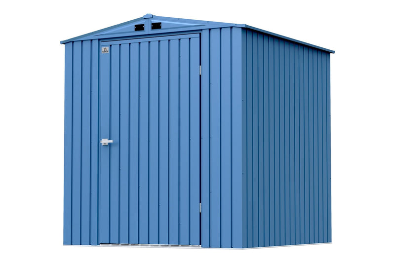 Arrow Elite Steel Storage Shed with Pent Roof, Blue Grey, 6-ft x 6-ft U5