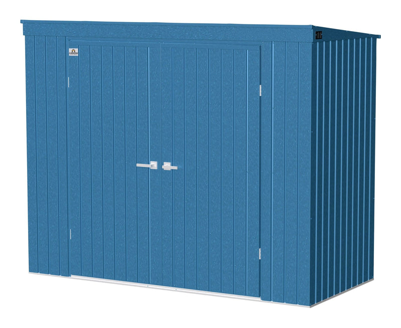 Arrow Elite Steel Storage Shed with Pent Roof, Blue Grey, 8-ft x 4-ft R3