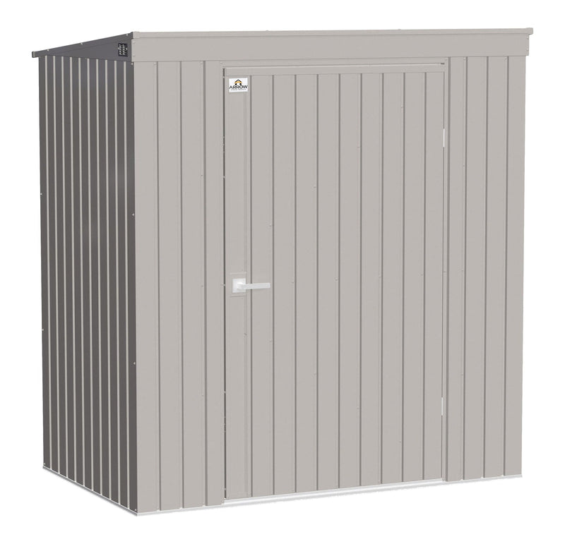 Arrow Elite Steel Storage Shed with Pent Roof, Cool Grey, 6-ft x 4-ft J5