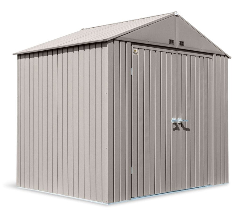 Arrow Elite Steel Storage Shed with Pent Roof, Cool Grey, 8-ft x 6-ft A0