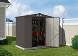 Arrow EZEE Galvanized Steel Storage Shed with Low Gable Roof, Charcoal, 6-ft x 5-ft
