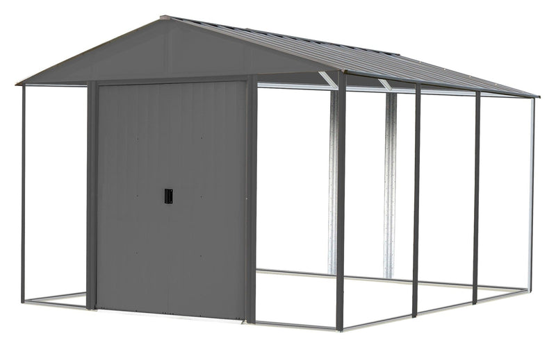 Arrow Ironwood Steel Hybrid Shed Kit, Anthracite, 10-ft x 12-ft Y8