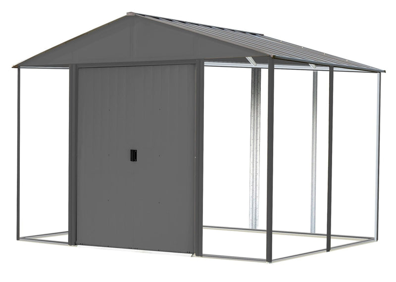 Arrow Ironwood Steel Hybrid Shed Kit, Anthracite, 10-ft x 8-ft C0