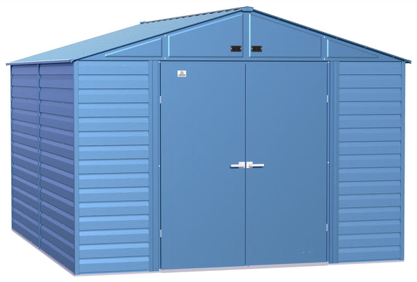 Arrow Select Galvanized Steel Storage Shed, Blue Grey, 10-ft x 12-ft K1