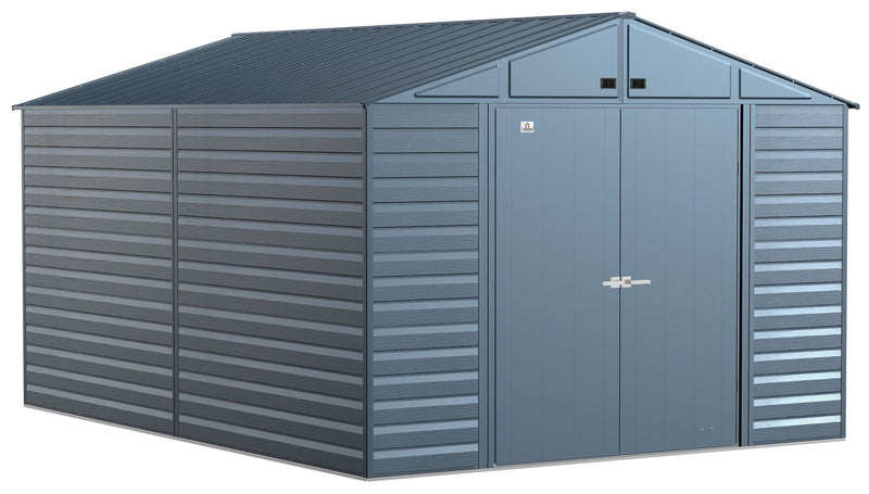 Arrow Select Galvanized Steel Storage Shed, Blue Grey, 10-ft x 14-ft Y8
