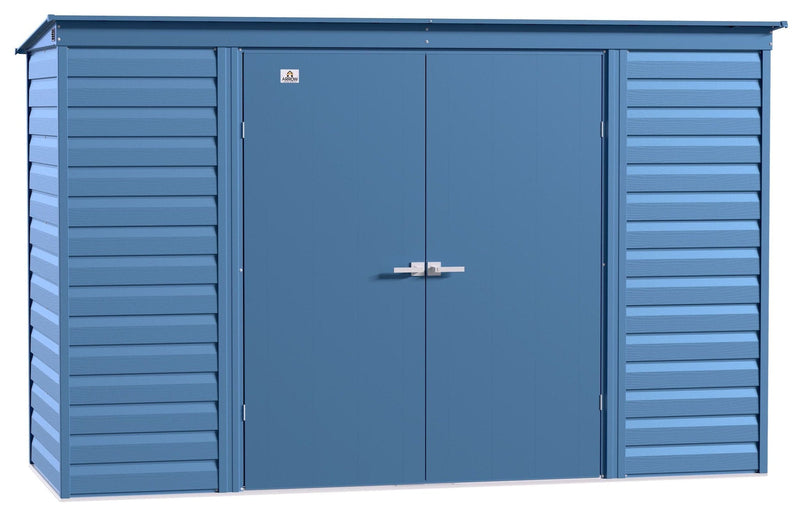 Arrow Select Galvanized Steel Storage Shed, Blue Grey, 10-ft x 4-ft B9