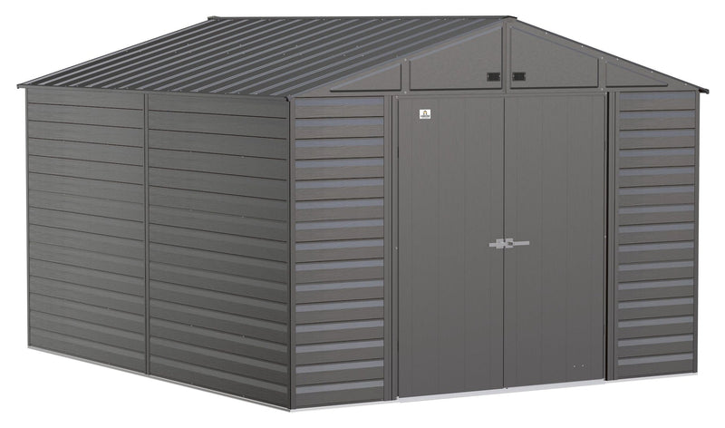 Arrow Select Galvanized Steel Storage Shed, Charcoal, 10-ft x 12-ft N5