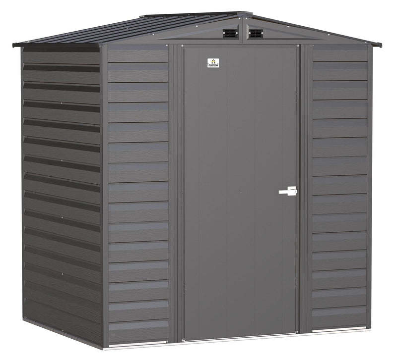Arrow Select Galvanized Steel Storage Shed, Charcoal, 6-ft x 5-ft N8