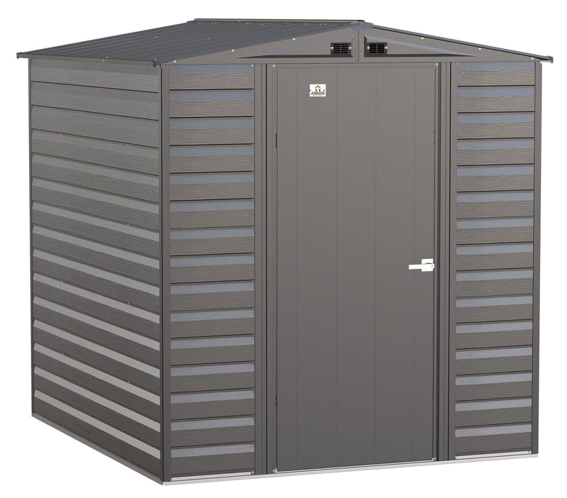 Arrow Select Galvanized Steel Storage Shed, Charcoal, 6-ft x 7-ft R7