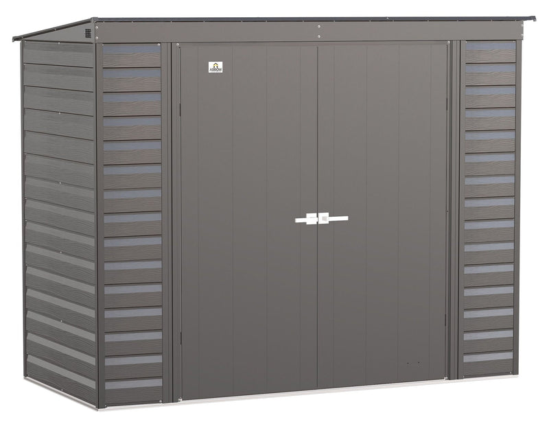 Arrow Select Galvanized Steel Storage Shed, Charcoal, 8-ft x 4-ft G2