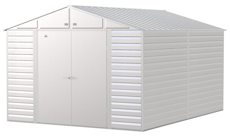 Arrow Select Galvanized Steel Storage Shed, Flute Grey, 10-ft x 14-ft W5
