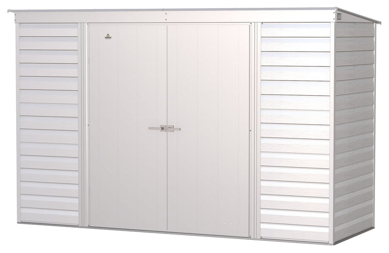 Arrow Select Galvanized Steel Storage Shed, Flute Grey, 10-ft x 4-ft B6