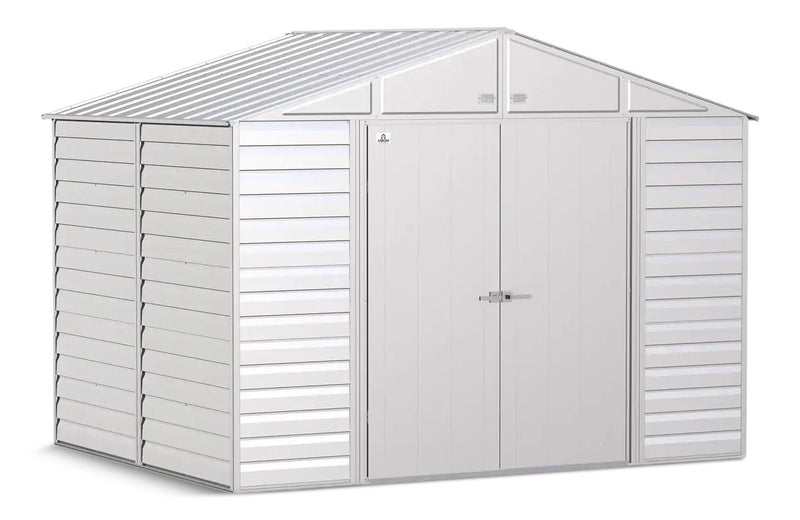 Arrow Select Galvanized Steel Storage Shed, Flute Grey, 10-ft x 8-ft X1