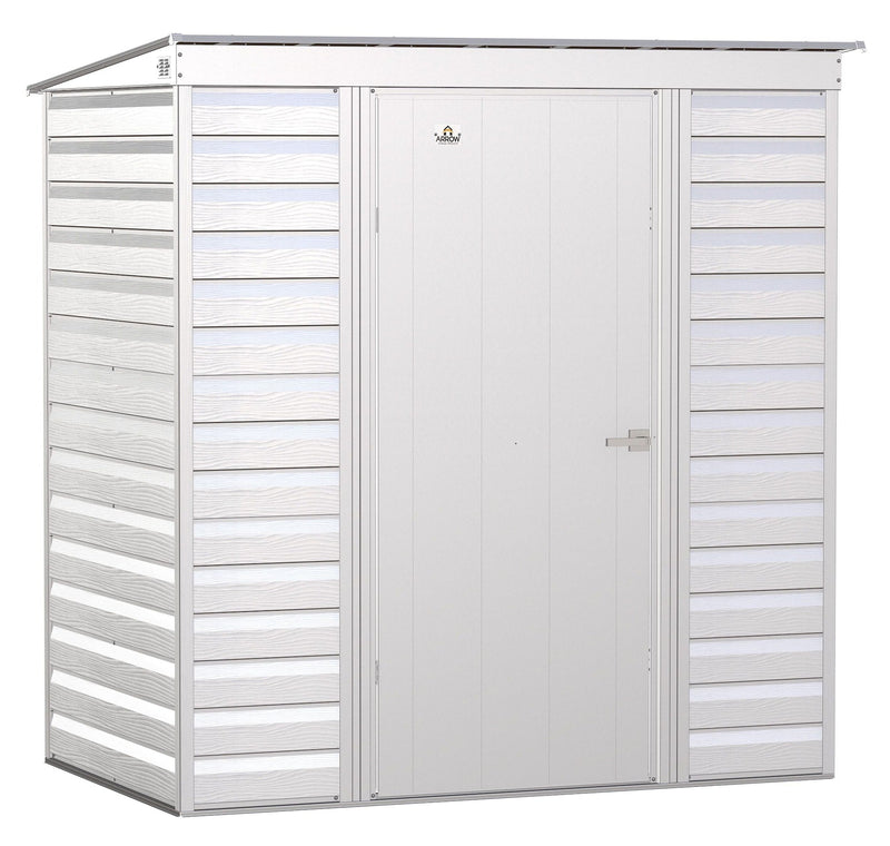 Arrow Select Galvanized Steel Storage Shed, Flute Grey, 6-ft x 4-ft R6