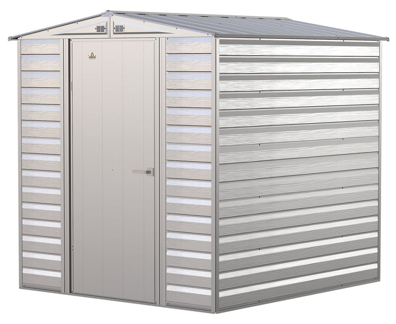 Arrow Select Galvanized Steel Storage Shed, Flute Grey, 6-ft x 7-ft Q4