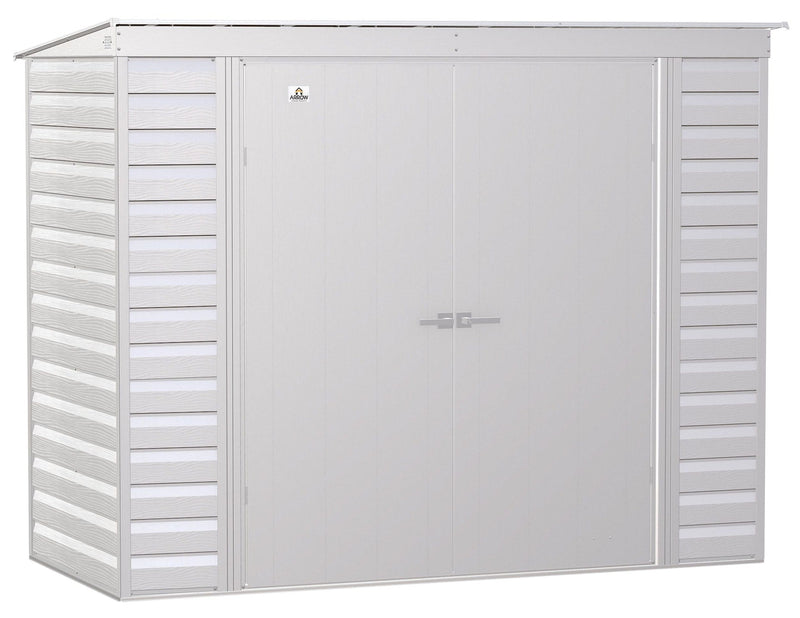 Arrow Select Galvanized Steel Storage Shed, Flute Grey, 8-ft x 4-ft R7