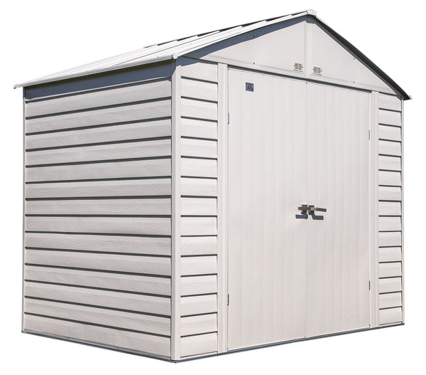 Arrow Select Galvanized Steel Storage Shed, Flute Grey, 8-ft x 6-ft P7
