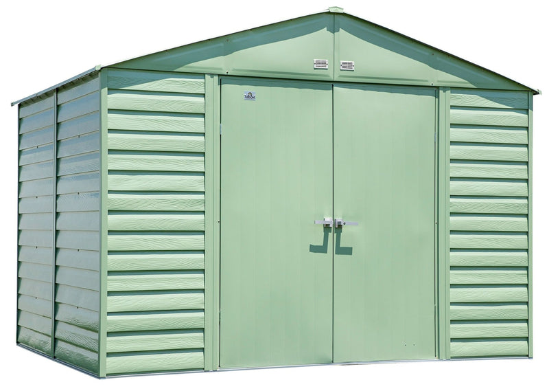 Arrow Select Galvanized Steel Storage Shed, Sage Green, 10-ft x 8-ft Z1