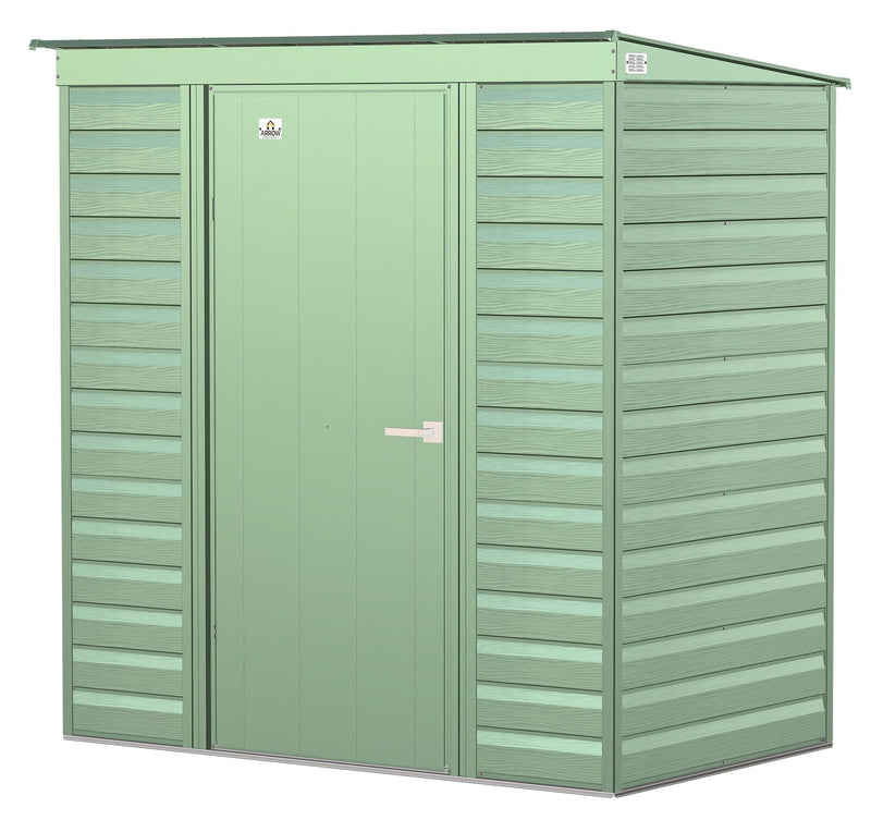 Arrow Select Galvanized Steel Storage Shed, Sage Green, 6-ft x 4-ft H4