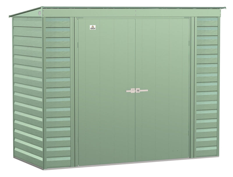Arrow Select Galvanized Steel Storage Shed, Sage Green, 8-ft x 4-ft T2