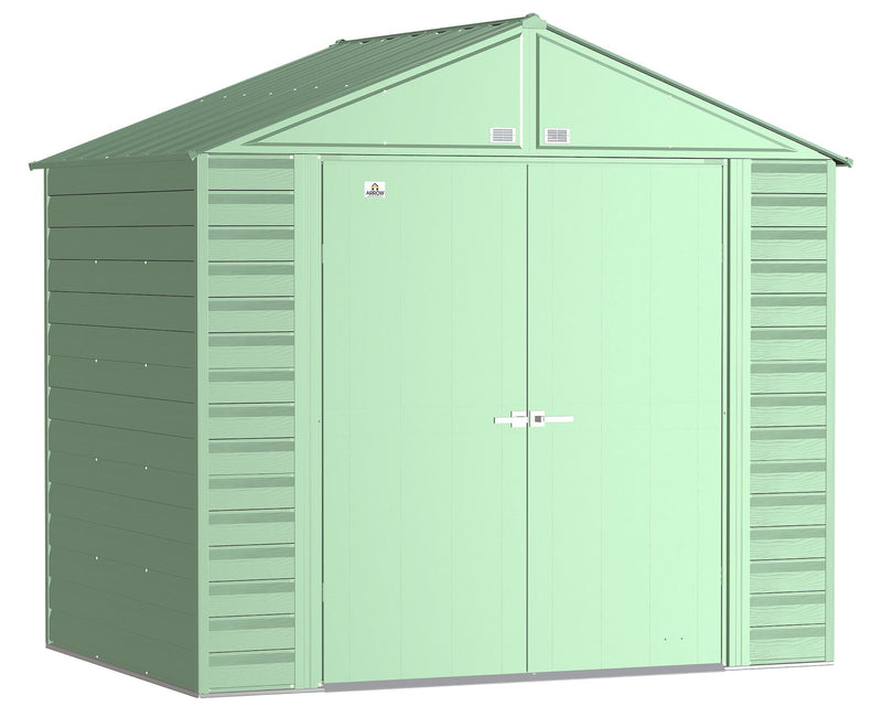 Arrow Select Galvanized Steel Storage Shed, Sage Green, 8-ft x 6-ft J0