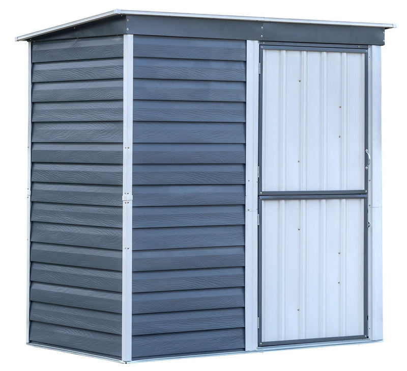 Arrow Shed-in-a-Box Steel Storage Shed, Charcoal/Cream, 6-ft x 4-ft K8