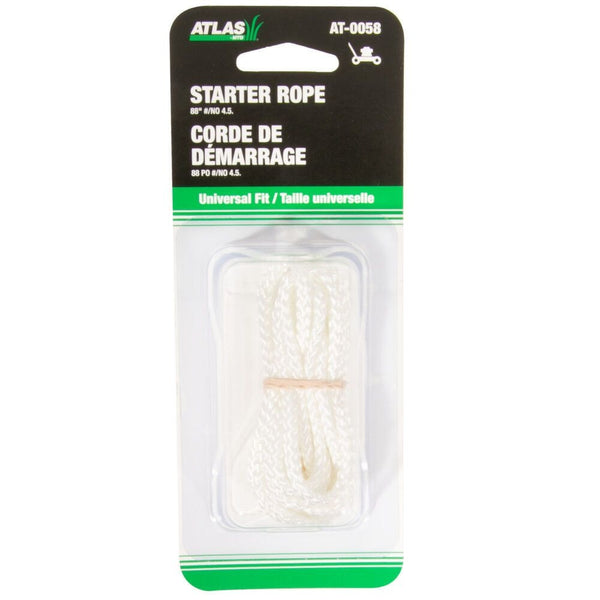 Atlas Lawn Mower Replacement Starter Cord/Rope, Nylon, 88-in x 1/8-in B4