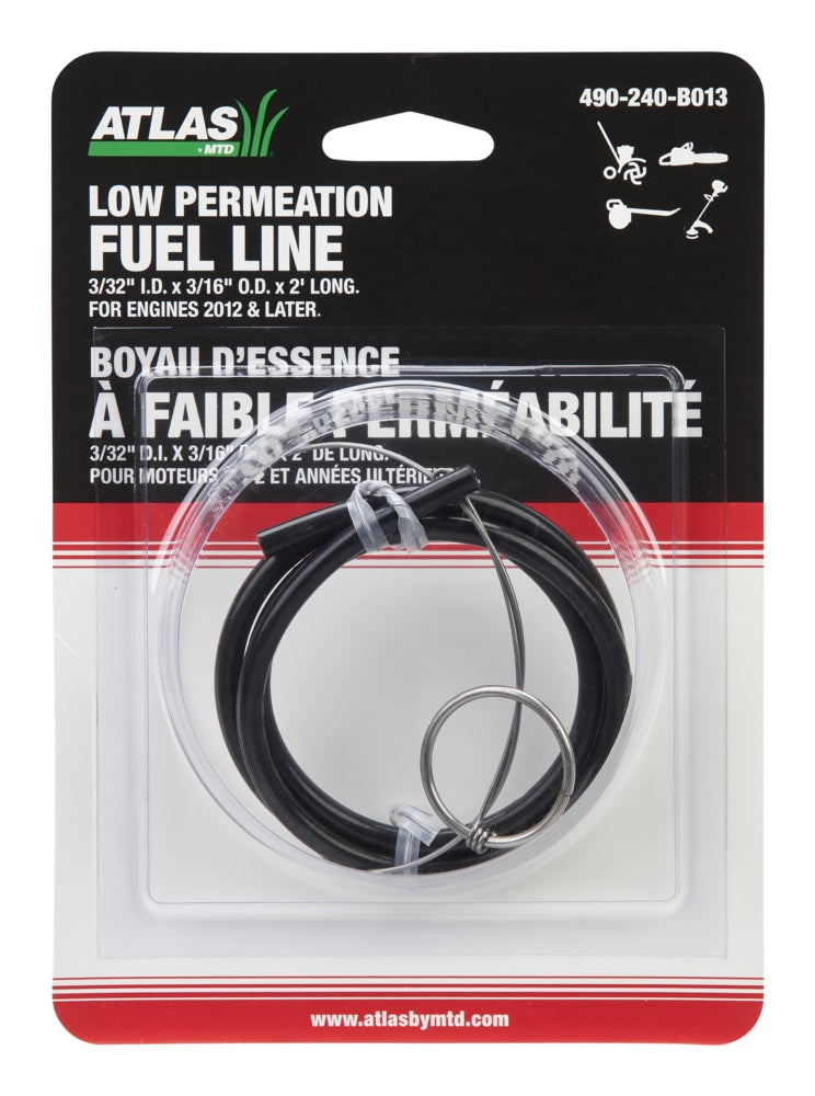 Atlas Lawn Tractor Replacement Fuel Line with Tool, 2-ft3/32-in I.D. x 3/16-in O.D. x 2-in B5