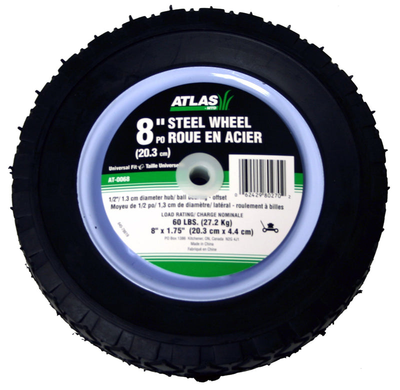 Atlas Steel Lawn Mower RePlacement Wheel with Ball Bearings, 8 in x 1.75-in R5