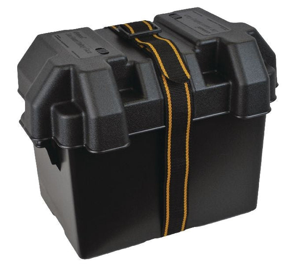 Attwood Polypropylene Vented Marine Battery Box with Strap & Mounting Hardware, Black, Assorted Sizes V5