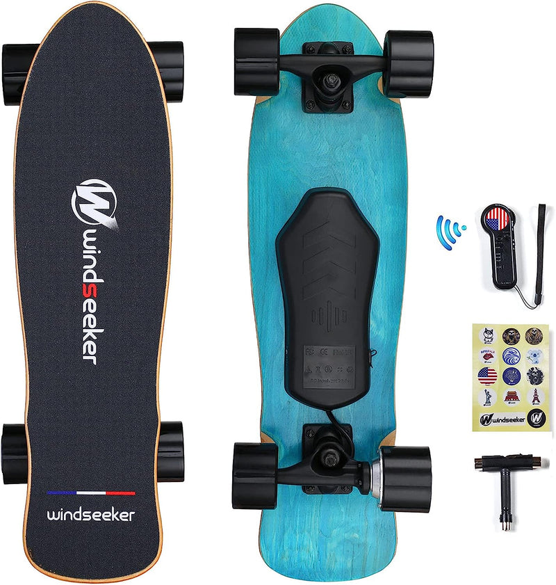 Electric Skateboard with Remote Control for Beginners Cruiser E-Ska with DIY Stickers C7