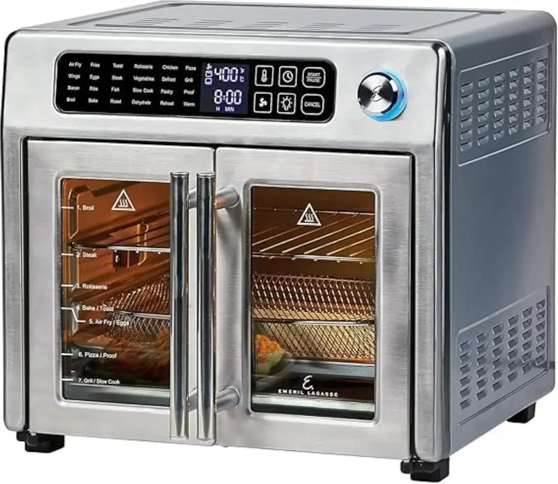 Emeril Lagasse 26 QT Extra Large Air Fryer, Convection Toaster Oven with French Doors, Stainless Steel F1