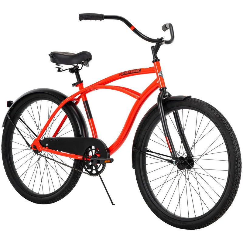Huffy 26 In. Cranbrook Mens Classic Beach Cruiser Comfort Bike, Red R0