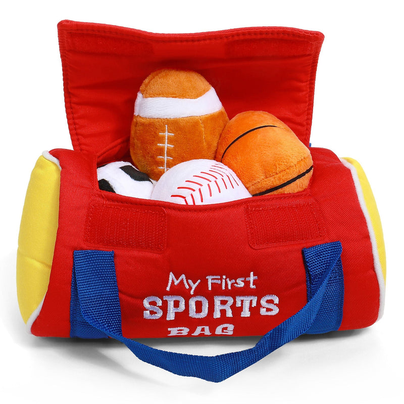 Baby GUND My First Sports Bag Stuffed Plush Playset, Baby Gift Toys, 8-in O4