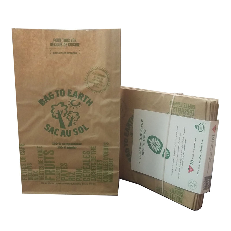 Bag to Earth Small Organic Compostable and Biodegradable Food Waste Bags, 10-pk, 5.5-L L2
